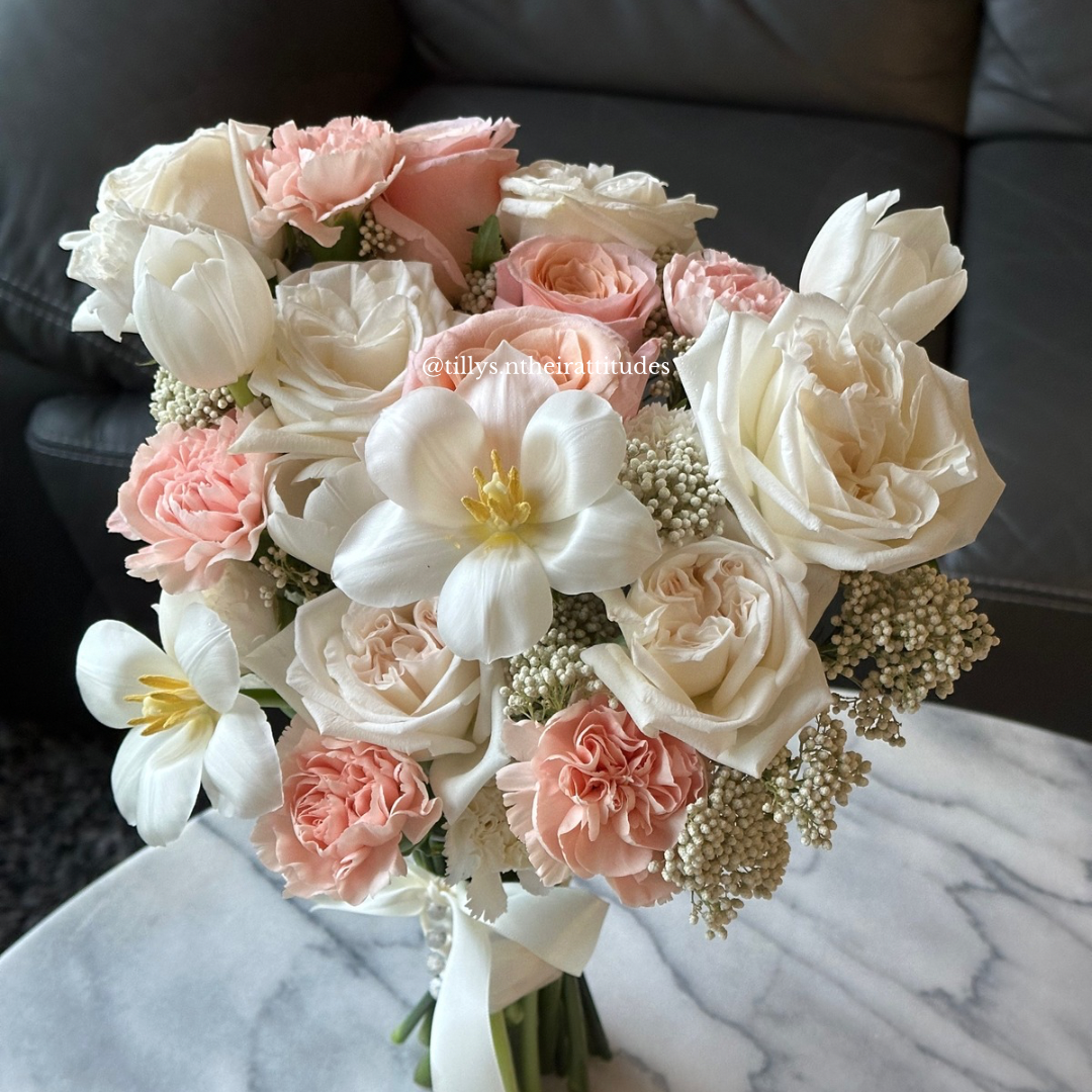 Soft Vow | Roses & Tulips Bridal Bouquet